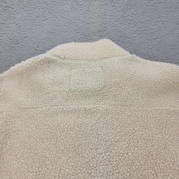 Aeropostale Jacket Mens XL Tan Blue Pockets Full Zip Preppy Sherpa Colorblock - Picture 4 of 11